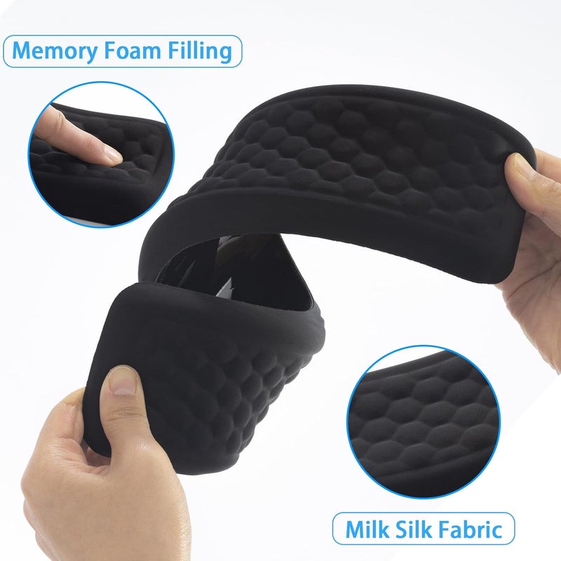 Leolee Keyboard Wrist Rest, Wrist Rest for Computer Keyboard and Mouse, Black Ergonomic Wrist Support Set with Memory Foam Non-Slip Base Massage Design for Pain Relief, Typing, Gaming, Office - Image 3